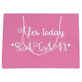 Sacola Para Presentes Grande Rosa Sim Hoje Satã Engraçado