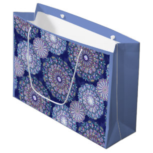 Sacola Para Presentes Grande Rosace Azul