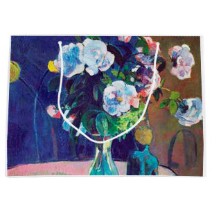 Sacola Para Presentes Grande Rosas e Estatueta, Gauguin