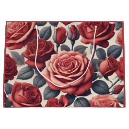 Sacola Para Presentes Grande Rosas são Vermelhas