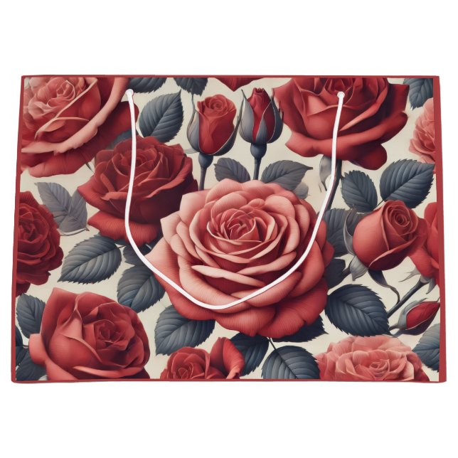 Sacola Para Presentes Grande Rosas são Vermelhas (Frente)