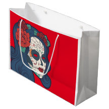 Rosas vermelhas grandes do crânio fêmea do açúcar