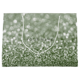 Sacola Para Presentes Grande Rosmarin Cali Green Glitter Favor Gift