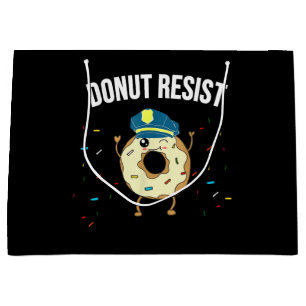 Sacola Para Presentes Grande Rosquinha Resiste Memória Engraçado Policial Apoia