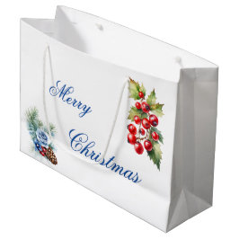 Sacola Para Presentes Grande Roteiro Azul em Bagagem de Natal com Frutas de Aze