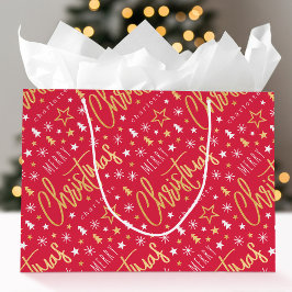 Sacola Para Presentes Grande Roteiro de Natal Feliz Nome Personalizado Falso Do