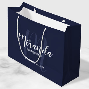 Sacola Para Presentes Grande Roteiro moderno azuis marinhos personalizados das