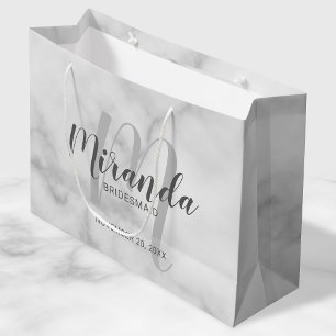 Sacola Para Presentes Grande Roteiro moderno mármore personalizado do branco d