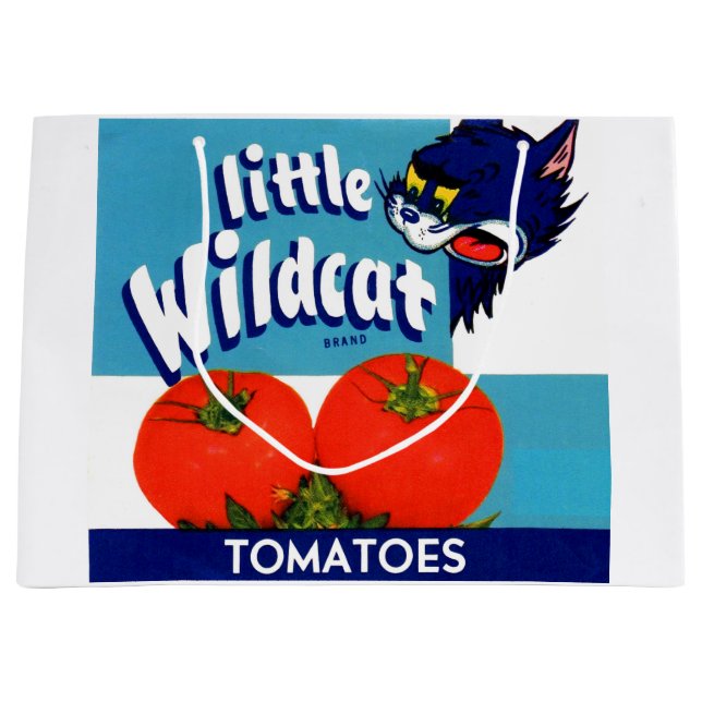 Sacola Para Presentes Grande Rótulo da caixa de tomate Wildcat (Frente)