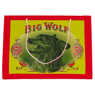 Sacola Para Presentes Grande Rótulo de cigarro Big Wolf