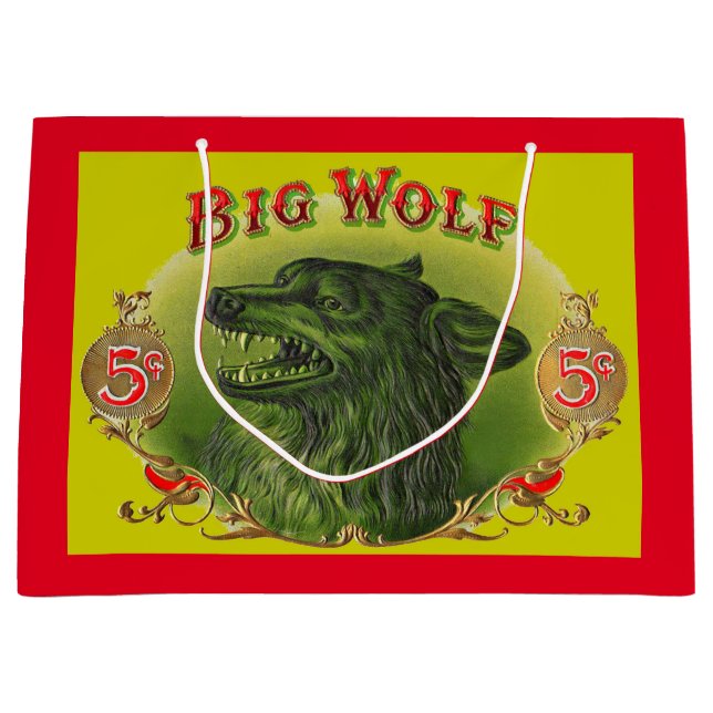Sacola Para Presentes Grande Rótulo de cigarro Big Wolf (Frente)