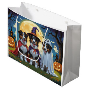 Sacola Para Presentes Grande Rough Collie Dogs Pumpkin Halloween Engraçado