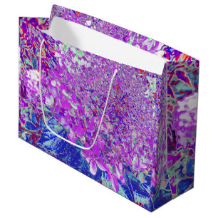 Sacola Para Presentes Grande Roxo Elegante e Hydrangea azul-limelight