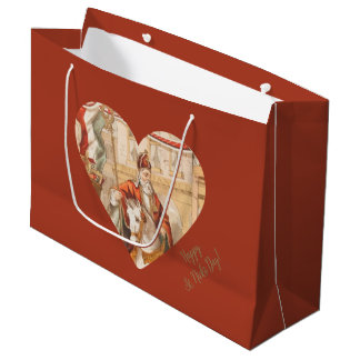 Sacola Para Presentes Grande Rua, Rua de Sinterklaas do Nicholas Hearts.