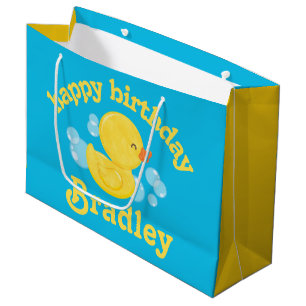 Sacola Para Presentes Grande Rubber Ducky Personalizado Aniversário