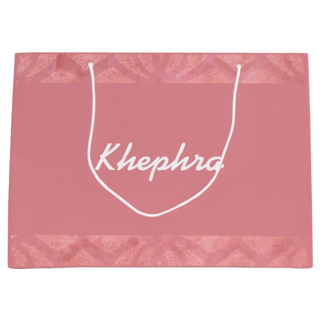 Sacola Para Presentes Grande Ruddy Pink Batik Name (Frente)