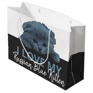 Sacola Para Presentes Grande Russo Blue Kitten