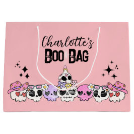 Sacola Para Presentes Grande Saca de Boo para uma Skull-ebração de Halloween