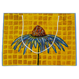 Sacola Para Presentes Grande Saca de Coneflower Xadrez