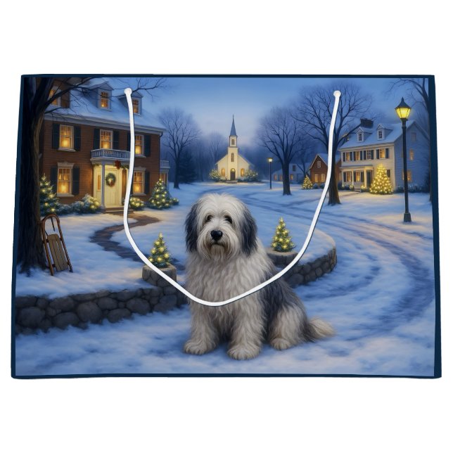 Sacola Para Presentes Grande Saca de Presente Bearded Collie (Frente)