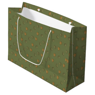 Sacola Para Presentes Grande Saca de Presente com Padrão de Folhas Verdes