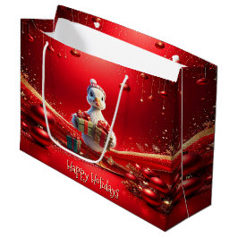 Sacola Para Presentes Grande Saca de Presente de Natal com Pato Fofo