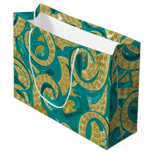 Sacola Para Presentes Grande Saca de Presente de Polvo Azul Dourado