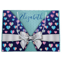 Saca de Presente Elegante com Laço e Pontos de Cor