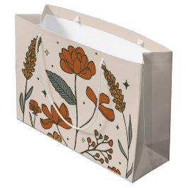 Sacola Para Presentes Grande Saca de presente grande de flor silvestre boho