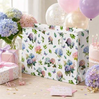 Sacola Para Presentes Grande Saca de Presente Grande de Hortênsia Azul Rosa Ele