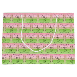 Sacola Para Presentes Grande Saca de Presente Horizontal Peônia Beleza Fluindo