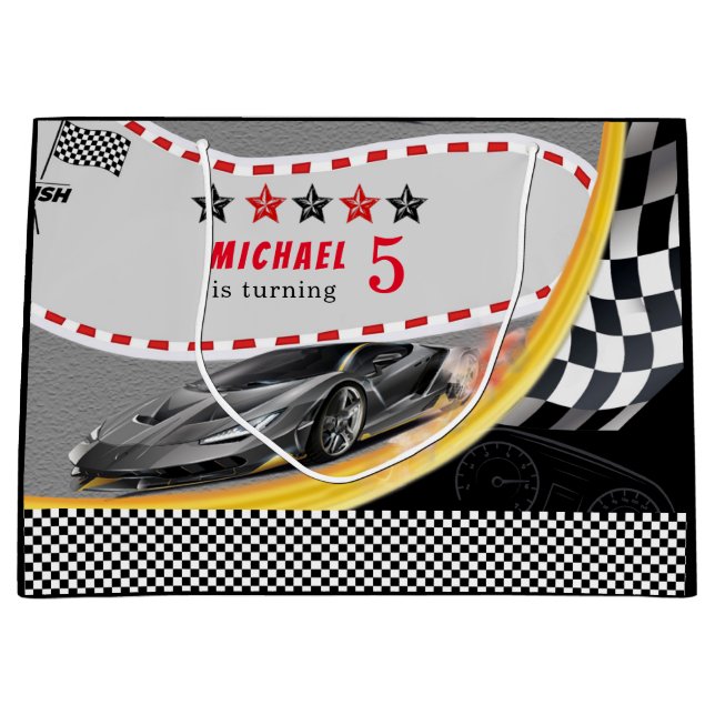 Sacola Para Presentes Grande Sacas de Presente Personalizadas de Carros de Corr (Frente)