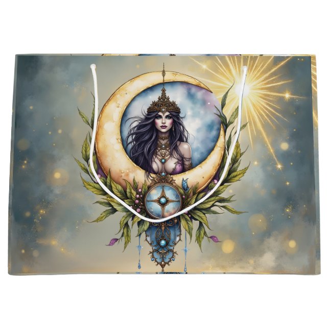 Sacola Para Presentes Grande Sacerdotisa da Lua – Guardiã do Equilíbrio Celesti (Frente)