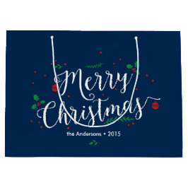 Sacola Para Presentes Grande Saco alegre do presente de época natalícia do