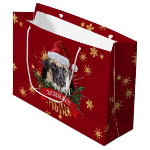 Sacola Para Presentes Grande Saco alegre do presente de Pugmas