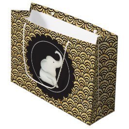 Sacola Para Presentes Grande Saco branco de festas de elefantes