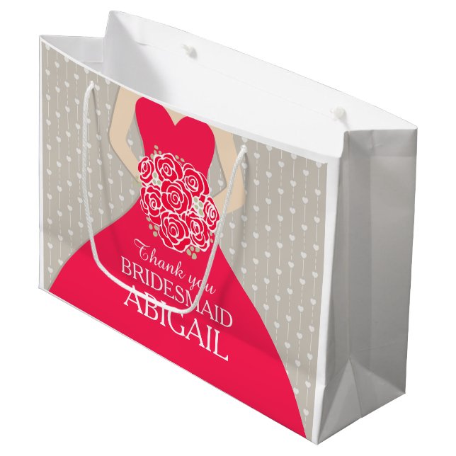 Sacola Para Presentes Grande Saco conhecido feito sob encomenda do vermelho do (Frente inclinada)