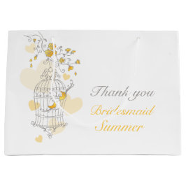 Sacola Para Presentes Grande Saco de casamento de cinzas amarelas de aves abert