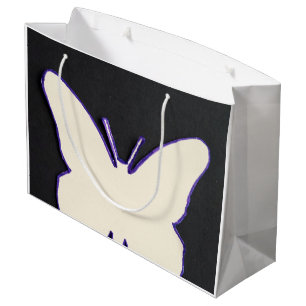 SACOLA PARA PRESENTES GRANDE SACO DE COMPRA BRANCO ART DECO