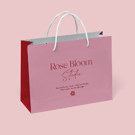 Sacola Para Presentes Grande Saco de Compras com Logotipo Rosa Corado para Negó