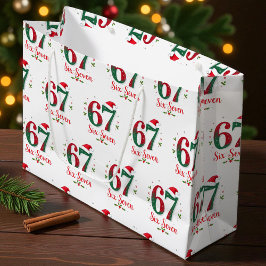Sacola Para Presentes Grande Saco de Natal Engraçado Seis Sete 67 6 7 Festa