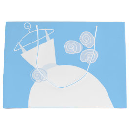 Sacola Para Presentes Grande Saco de presente azul de casamento grande