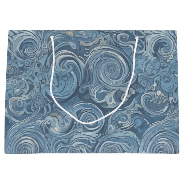 Sacola Para Presentes Grande Saco de Presente Blue Marble (Frente)
