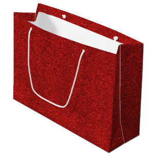 Sacola Para Presentes Grande Saco de presente cintilante vermelho com alças bra
