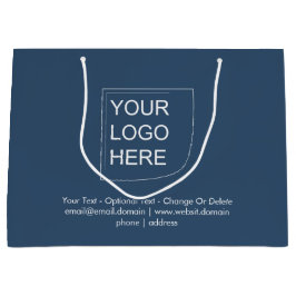 Sacola Para Presentes Grande Saco de Presente com Logo Grande Azul Sério - Tend