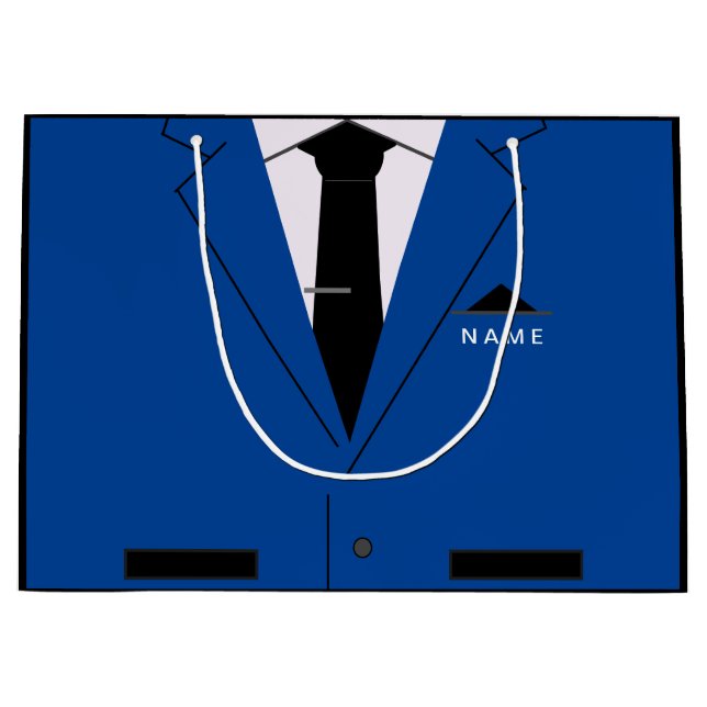 Sacola Para Presentes Grande Saco de Presente com Nome Personalizado com Terno  (Frente)