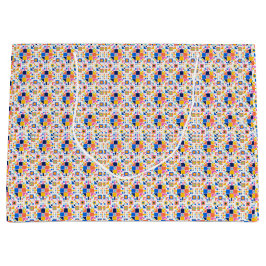 Sacola Para Presentes Grande Saco de presente com um padrão geométrico colorido