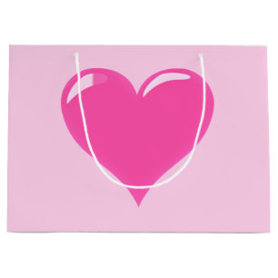 Sacola Para Presentes Grande Saco de Presente Coração Rosa