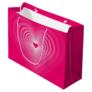 Sacola Para Presentes Grande Saco de Presente Coração Rosa