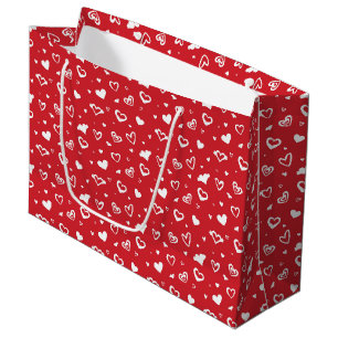 Sacola Para Presentes Grande Saco de Presente Corações de São Valentim